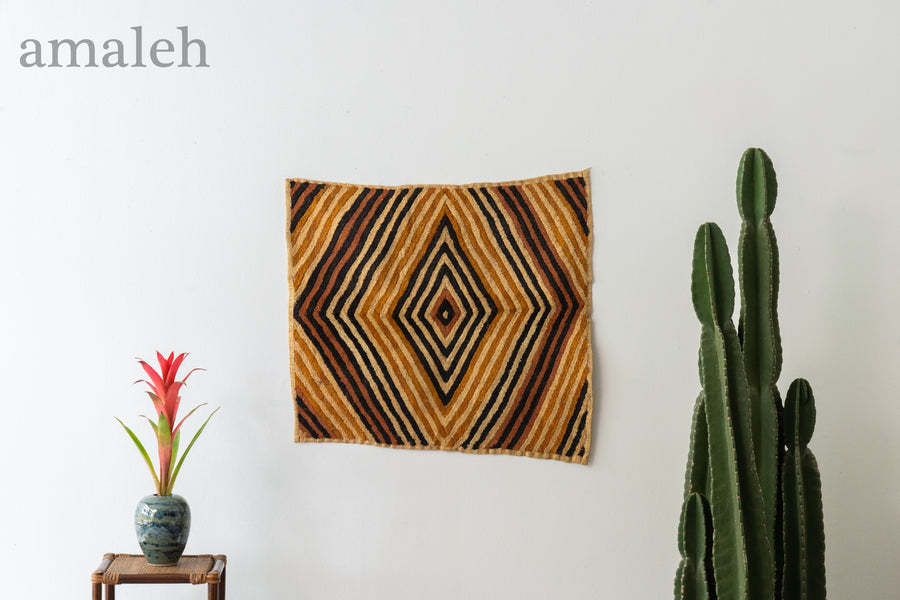 クバ王国伝統のクバクロス-KUBA TEXTILES】クバ布-草ビロード