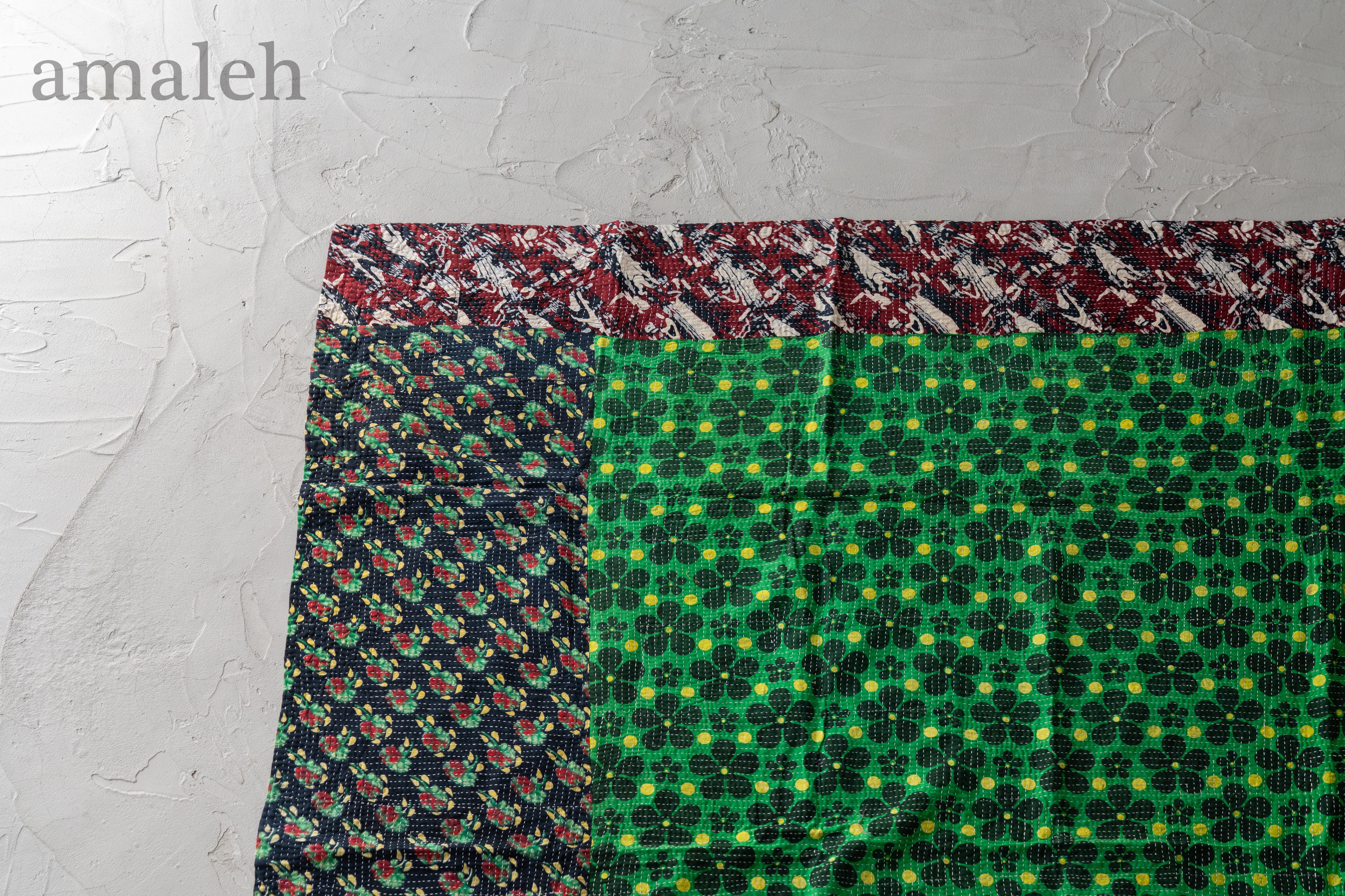 インドの手刺繍ヴィンテージカンタキルト・ラリーキルト-QUILT