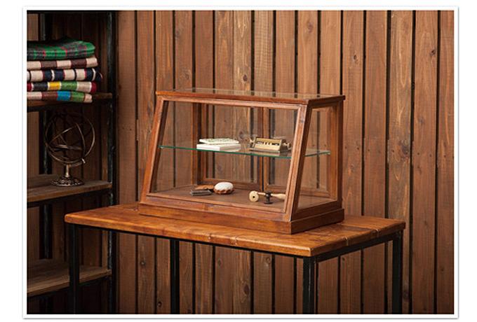 ミニキャビネット ショーケース 棚 ガラスケース 収納 ナチュラル 木製