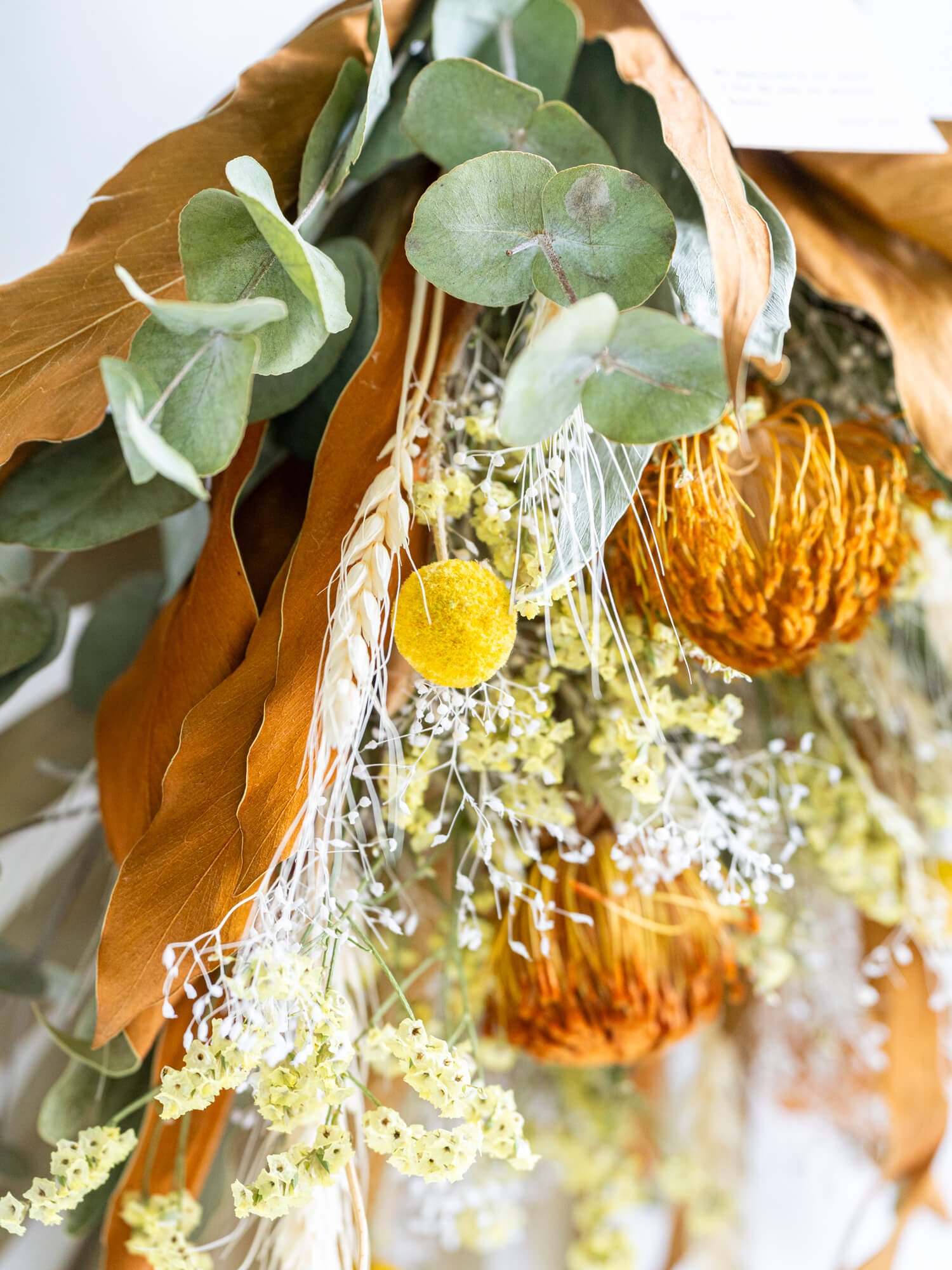 Natural＊秋から冬のイエロースワッグ☆ドライフラワースワッグ 花束に