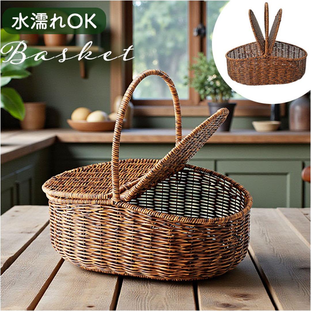 かご 持ち手付き フタ付き 通販 かごバスケット バスケット 収納かご