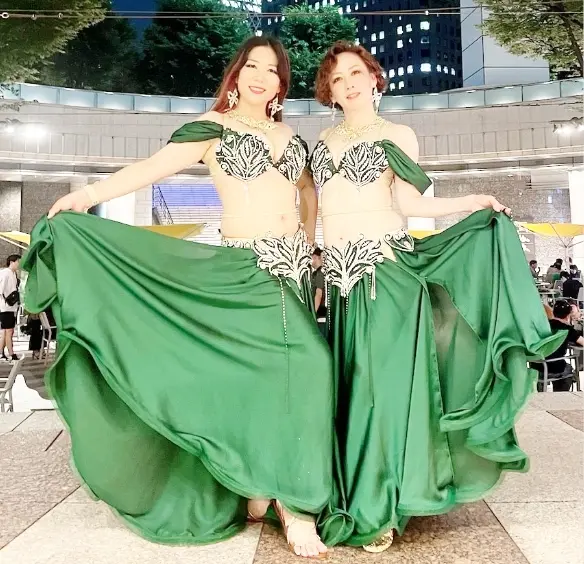 ❣️限定セール❣️新品 豪華ベリーダンス衣装 ベールスリーブ付ブラ