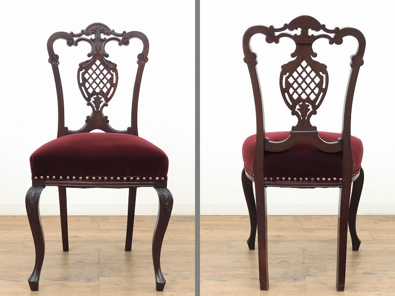 マホガニー材で作られたヴィクトリアン様式の椅子 / ホールチェア