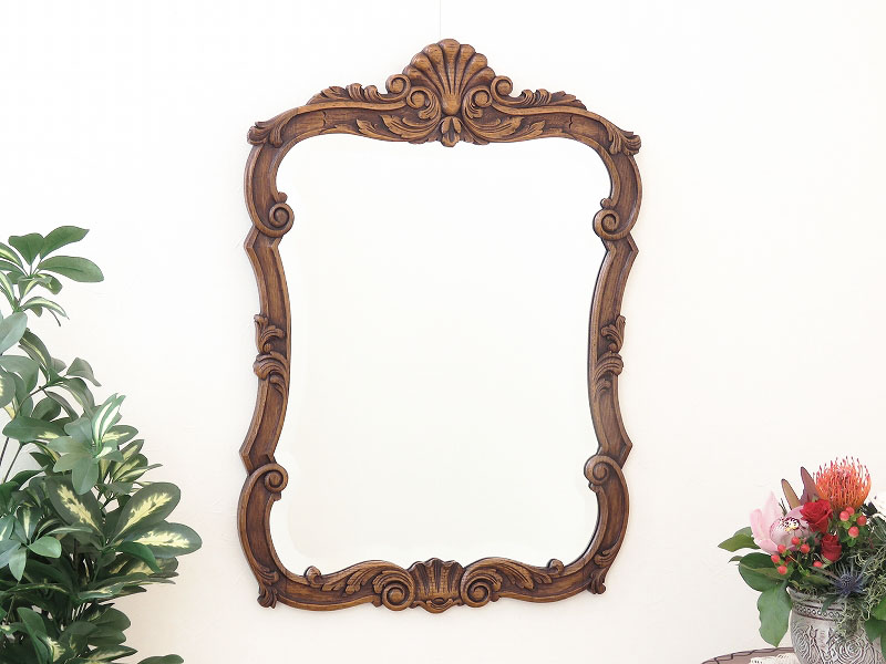 美しい彫刻が施されたフランスの壁掛けミラー（5月23日