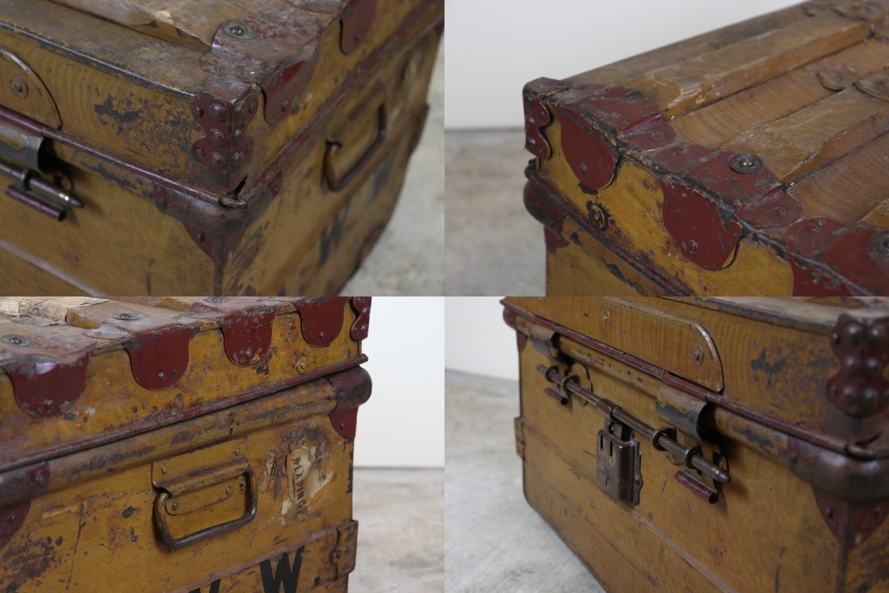 スチールボックス トランク アンティーク イギリス製 ち9-1