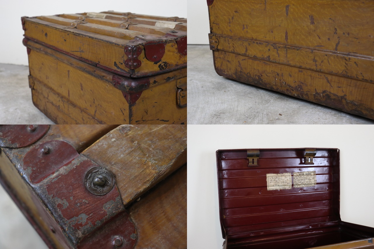 スチールボックス トランク アンティーク イギリス製 ち9-1