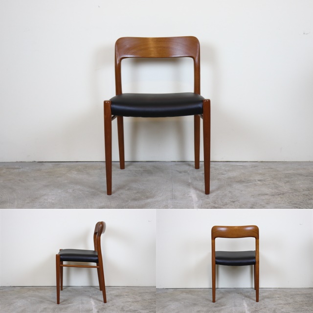 J.L.モラー（J.L.Moller） No.75 北欧 ダイニングチェア 座面張り替済