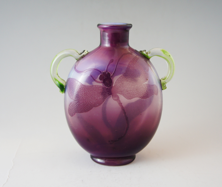 ドーム・ナンシー「蜻蛉文 耳付花瓶」《アンティックかとう》