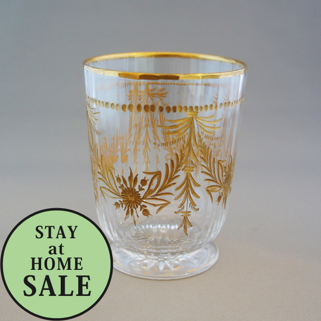 オールドバカラ「金彩装飾 ゴブレット 高さ8.5cm」《アンティックかとう》