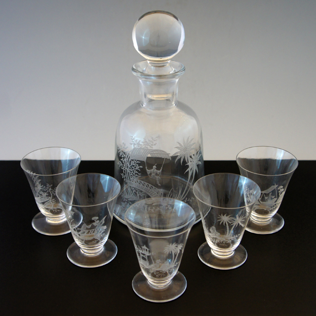 オールドバカラ「シノワズリ グラスセット」《アンティックかとう》