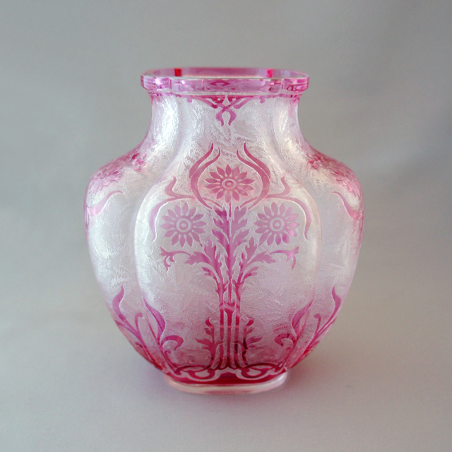 オールドバカラ「エグランチェ E'GLANTIER 扁壺花瓶」《アンティック