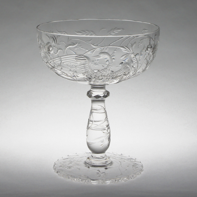 オールドバカラ「鳳凰文 クープ 高さ11.5cm（容量約110ml