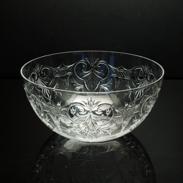 オールドバカラ「グラヴィール装飾 鉢 直径13cm」《アンティックかとう》