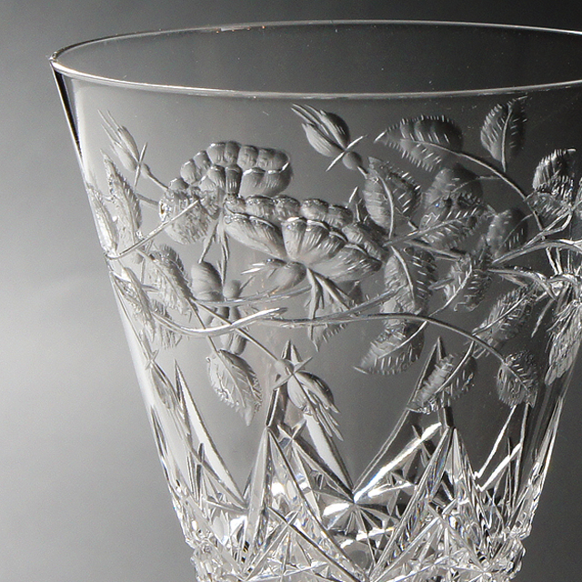 オールドバカラ「野薔薇 ワイングラス(大) H 14.2cm」《アンティック
