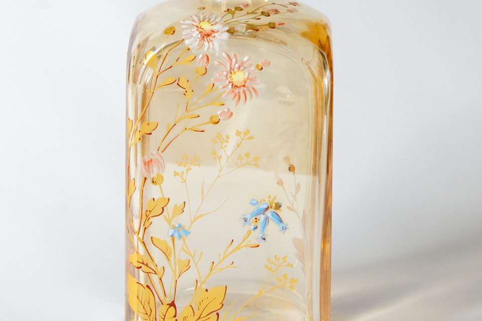 オールドバカラ「ジャポニスム ラスター彩 草花文 リキュールセット