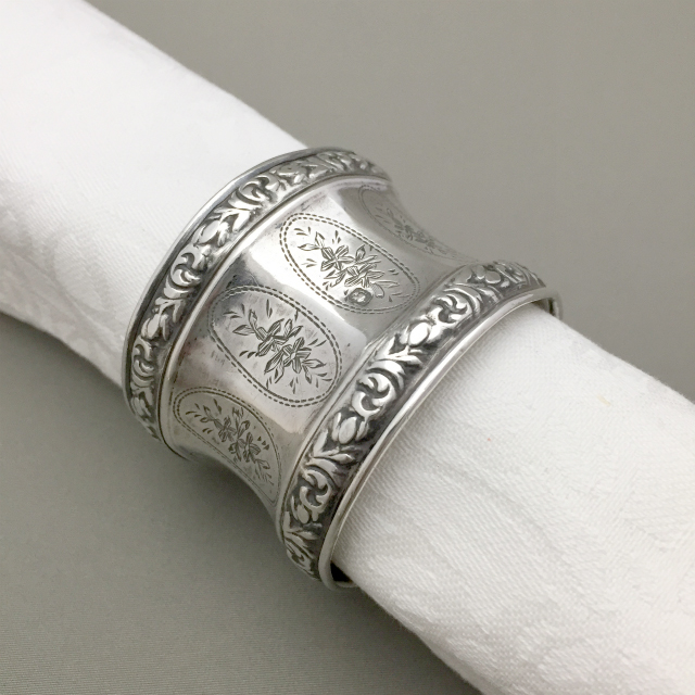 金*銀様 ☆新品☆銀座和光☆アンティーク調 SILVER800ナプキンリング
