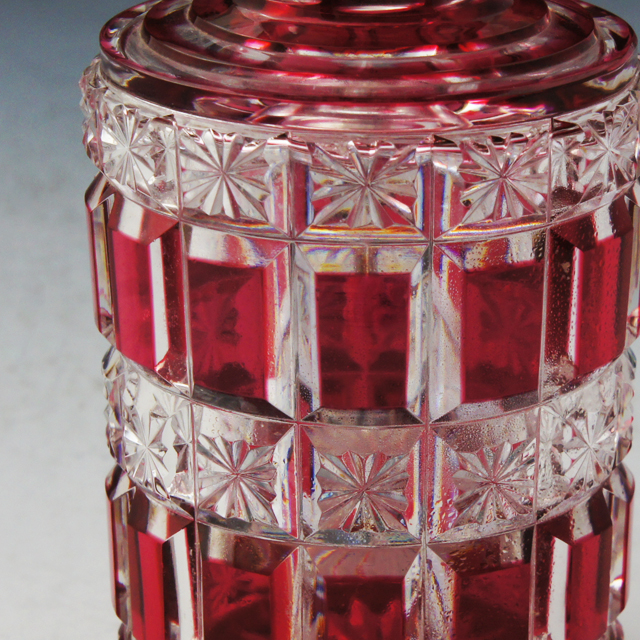 オールドバカラ「金赤被せガラス 香水瓶」《アンティックかとう》