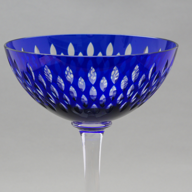 美群青色オールドバカラBACCARAT☆エンパイアEmpire☆クリスタルボウル