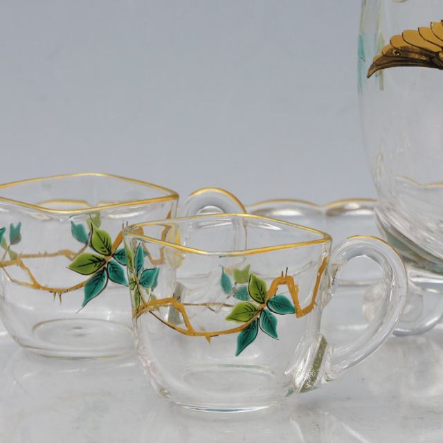 オールドバカラ「ジャポニズム 鶴文様 リキュールセット