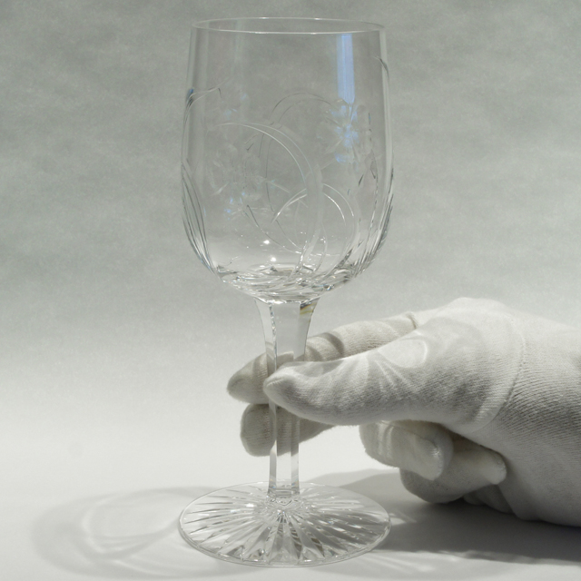 オールドバカラ「アールヌーボー 草花文 グラス H17.8cm（240ml