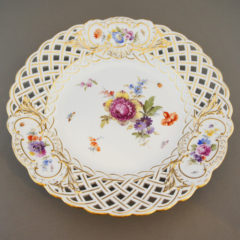 マイセン「花文様 透かし装飾絵皿6客組」《アンティックかとう》