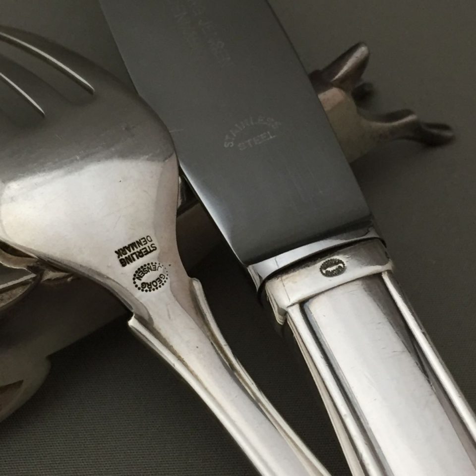 ジョージ・ジェンセン「“Rose” ディナーフォーク&ナイフ セット