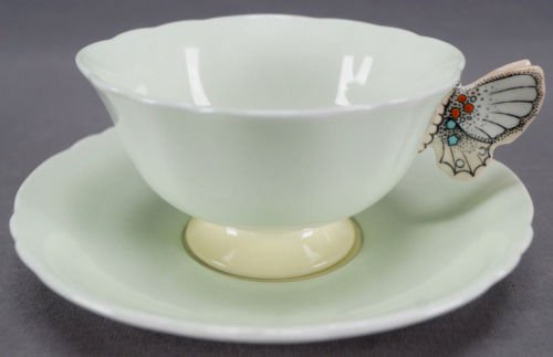 パラゴン 青磁色 アールデコ 蝶ハンドル ボーンチャイナ ティーカップ