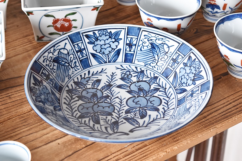 源右衛門 染付芙蓉手 皿 2枚セット 舘林源右衛門 - 生活骨董と古布の