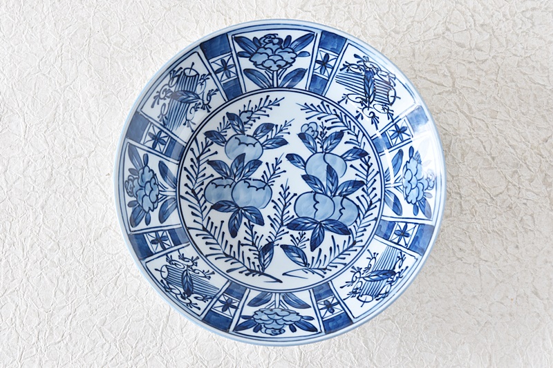 源右衛門 染付芙蓉手 皿 2枚セット 舘林源右衛門 - 生活骨董と古布の