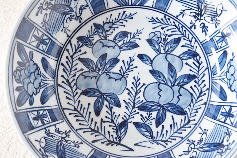 源右衛門 染付芙蓉手 皿 2枚セット 舘林源右衛門 - 生活骨董と古布の