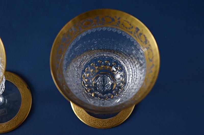 サンルイ シスル Thistle 金彩ワイングラス 2客セット saint-louis