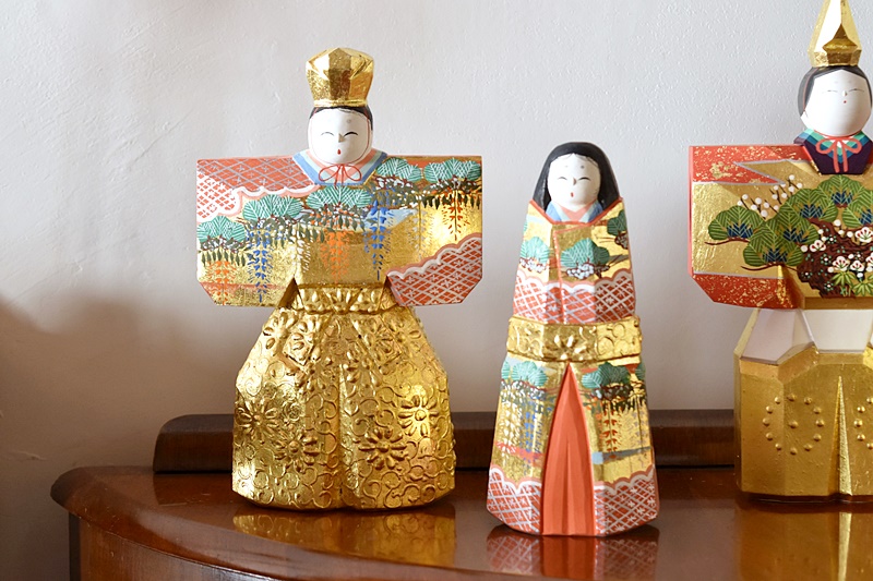 奈良一刀彫 立雛 雛人形 南都一華 - 生活骨董と古布のアンティーク