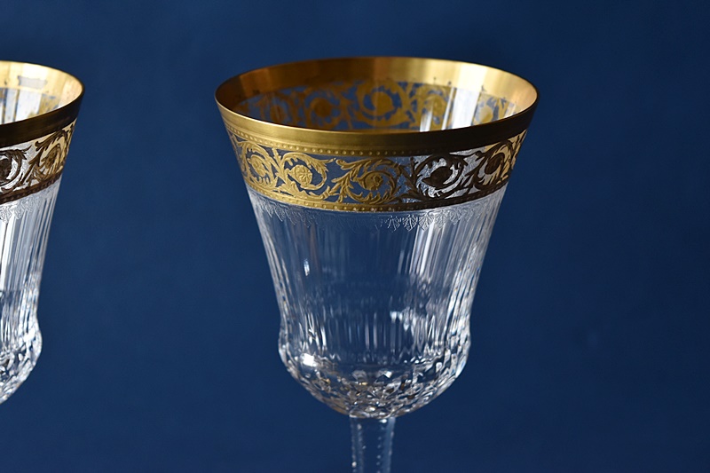 サンルイ シスル Thistle 金彩ワイングラス 2客セット saint-louis