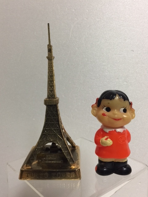 昭和レトロ 東京タワー 金属製 置物 16．0cm 180g 当時物