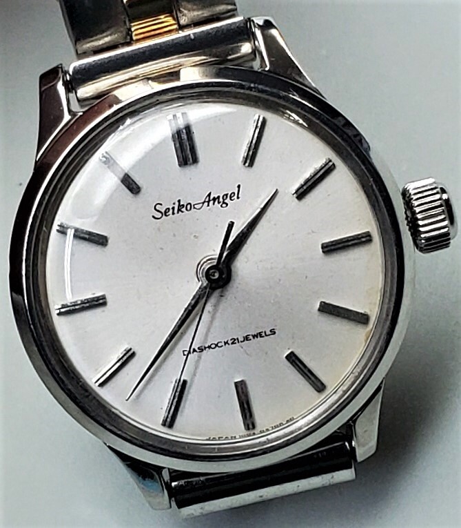セイコー・エンジェル・婦人用手巻き・シンプルな丸型・【1969年
