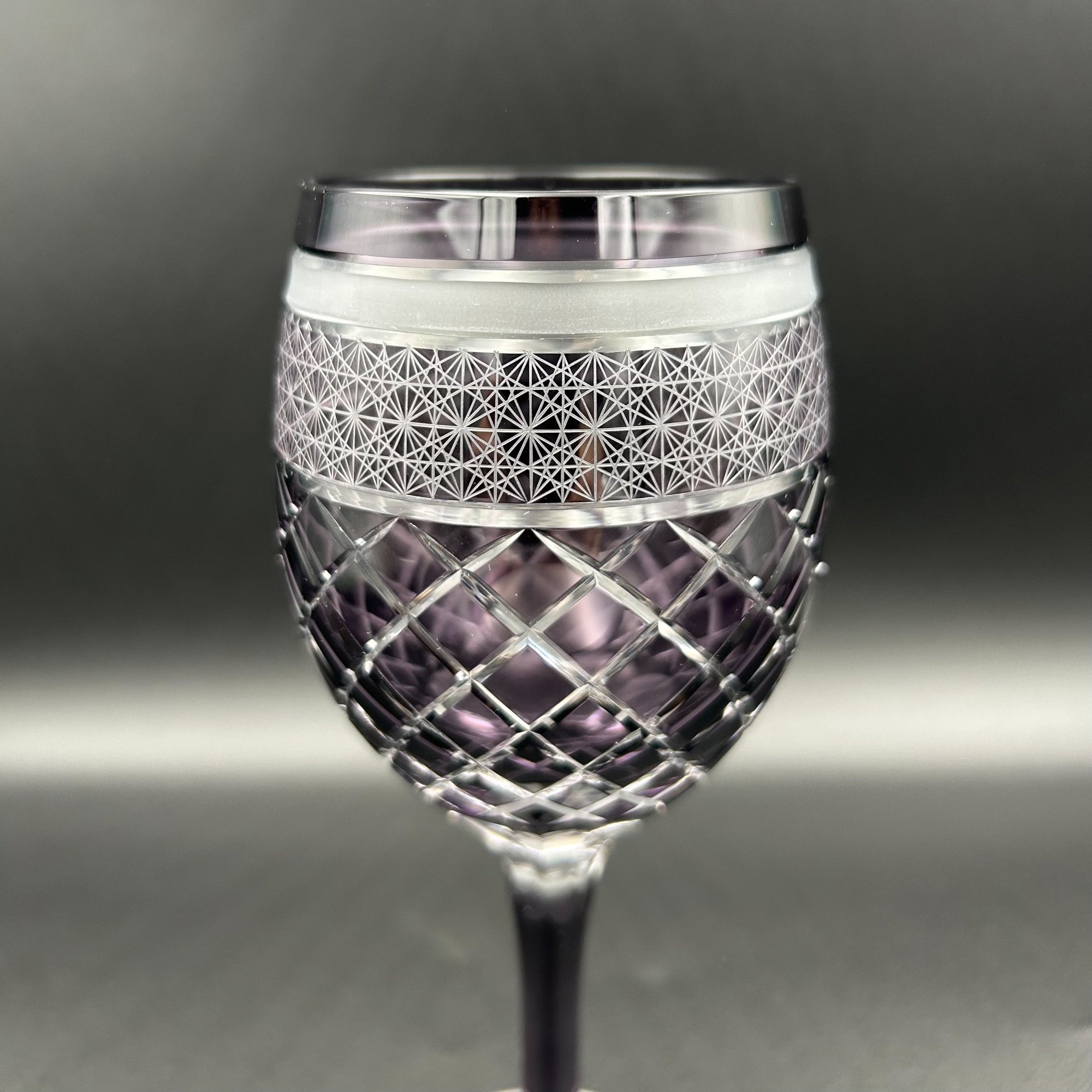 熊倉 隆一 作 華硝流 工芸硝子 江戸切子 ワイングラス #22 – Antique