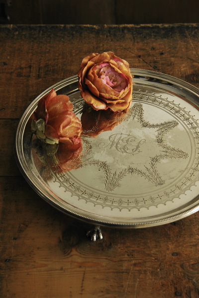 アンティークシルバーオーバルトレイ auther price イギリス