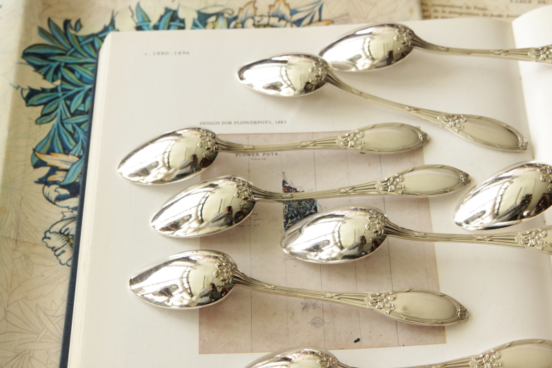 アンティークシルバーカトラリー スプーンフォーク リボン boulenger