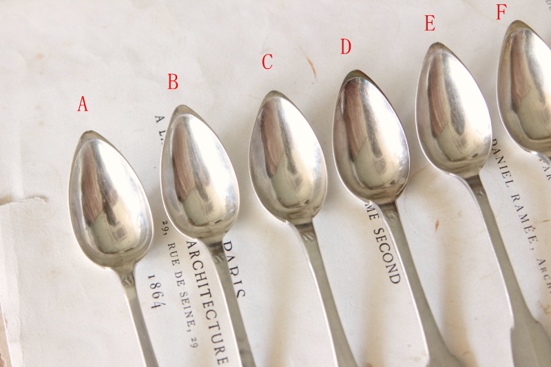 アンティークシルバースプーン フィドル型 ティースプーン フランス