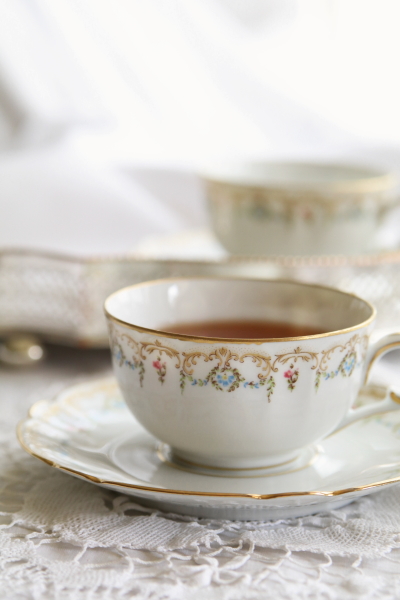 アンティークリモージュ ヴィンテージティーカップ 花綱 フランス