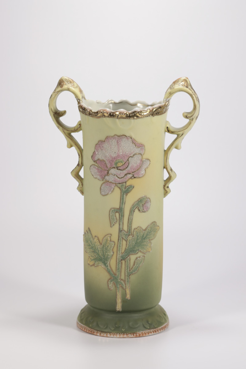 オールドノリタケ コラレンポピー文様花瓶 - 古好屋