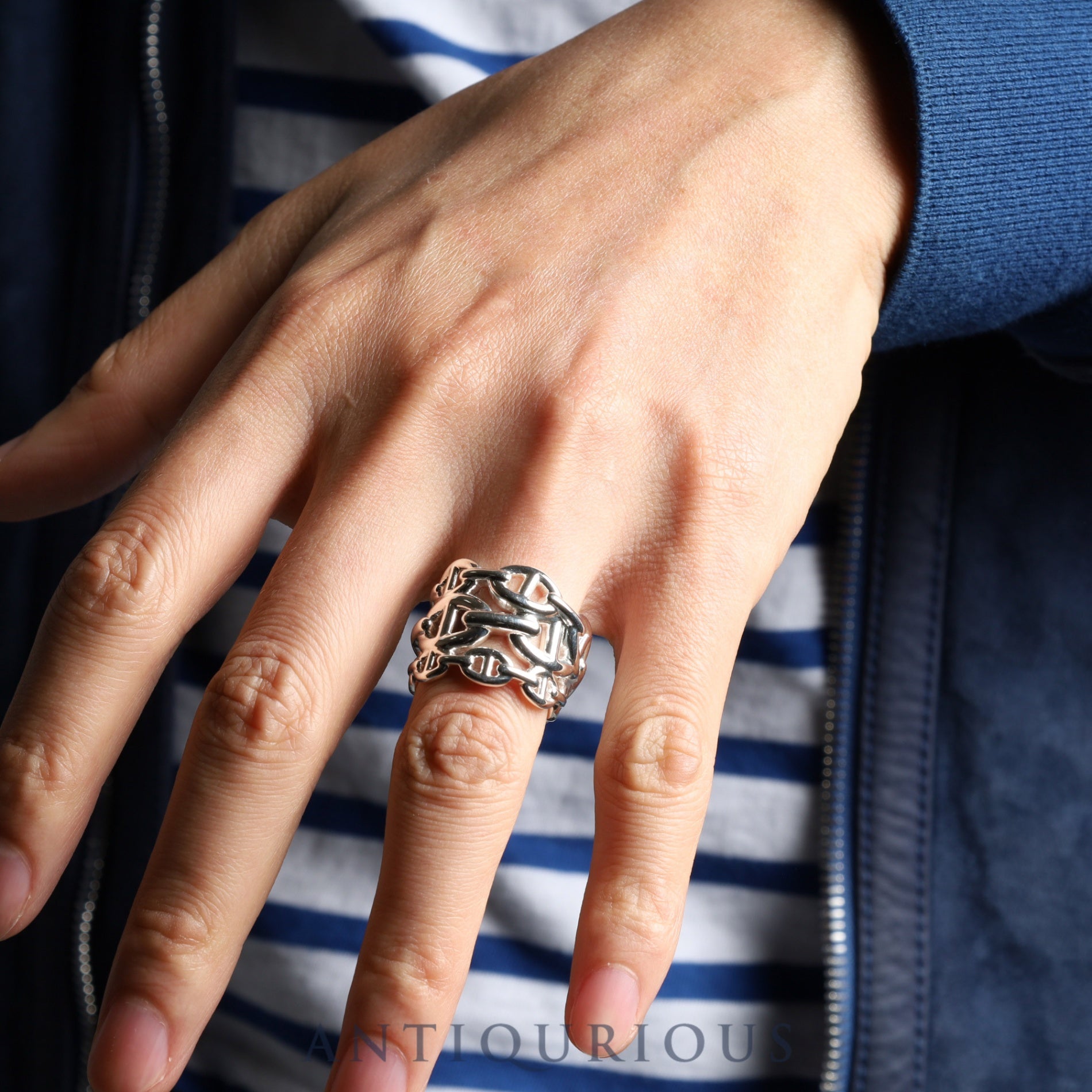 エルメス リング シェーヌダンクル アンシェネ GM SV925 #54 24年刻 箱