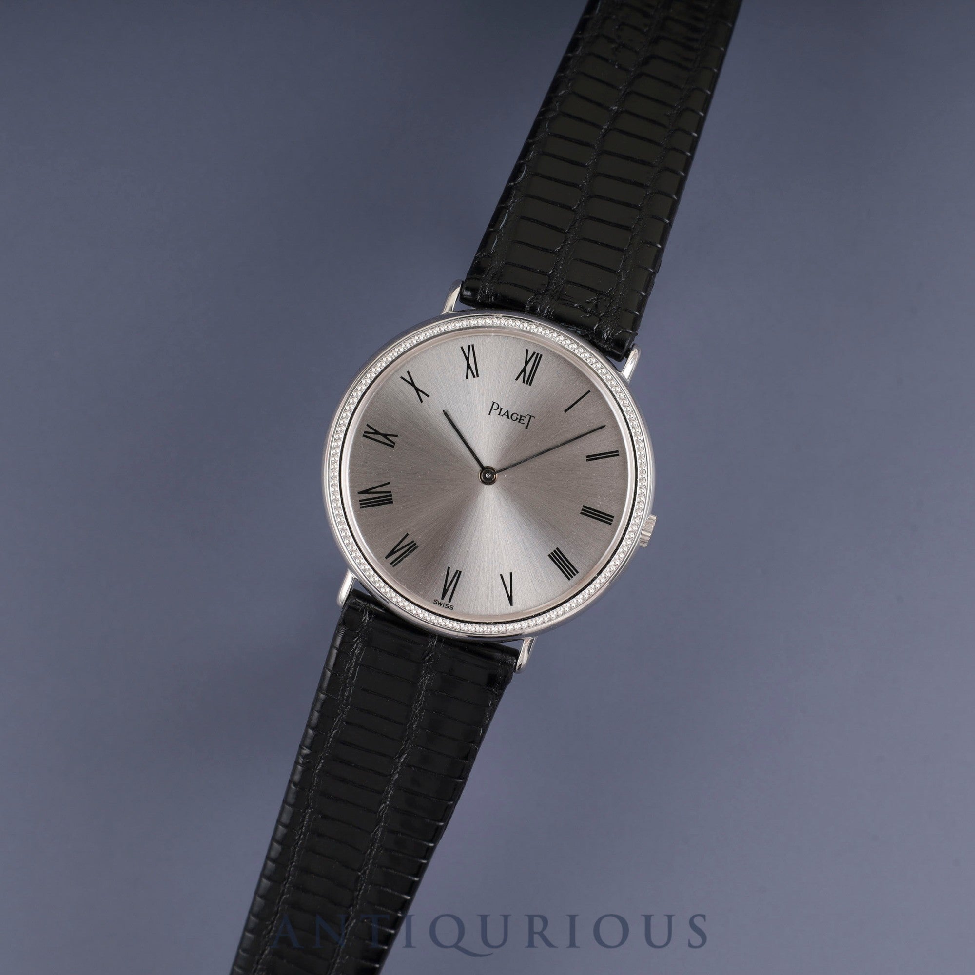 ピアジェ ラウンド 90239 手巻き Cal.9P2 750WG 革 純正尾錠（750WG