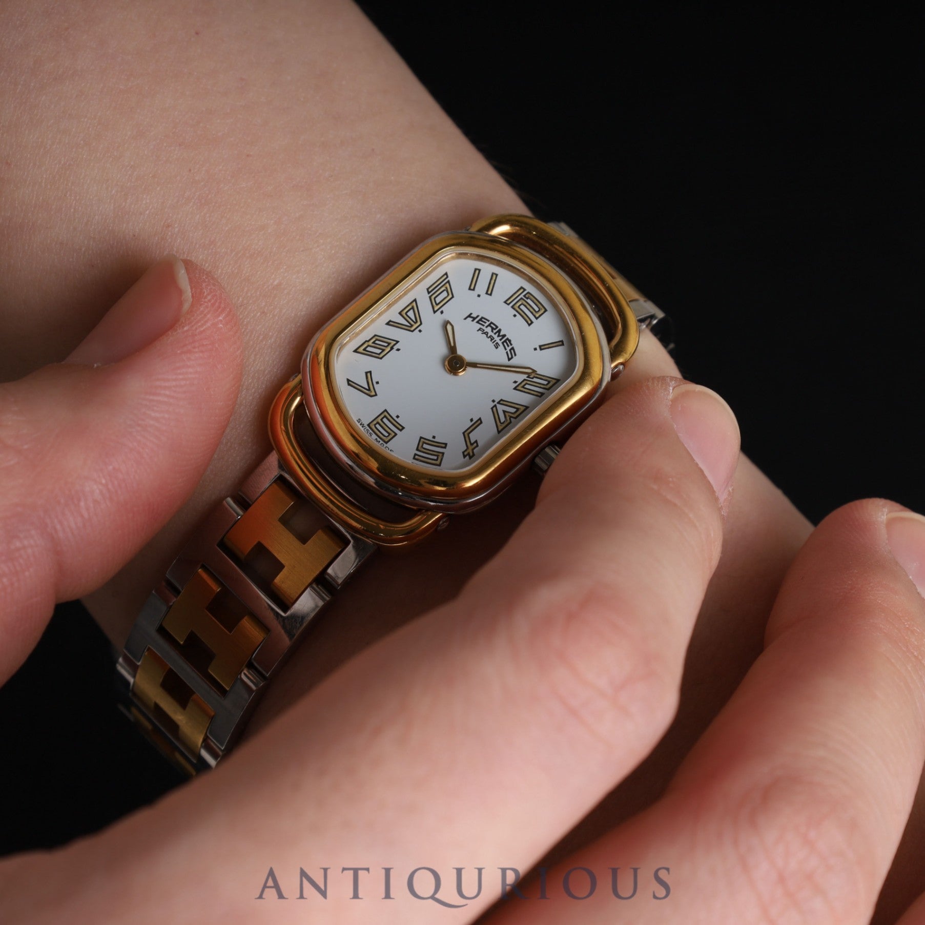 エルメス ラリー RA1.240 クォーツ Cal.976.001 SS/GP SS/GP ホワイト