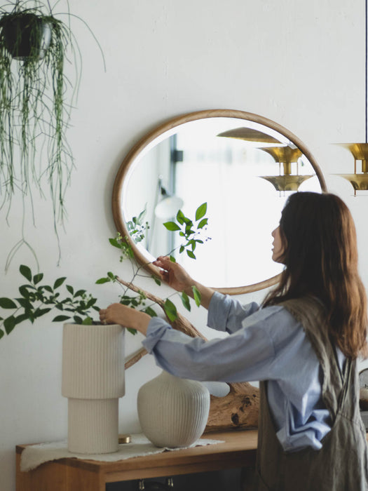 Dear ウッドミラー オーバル｜縦横対応・面取りミラーの壁掛けミラー