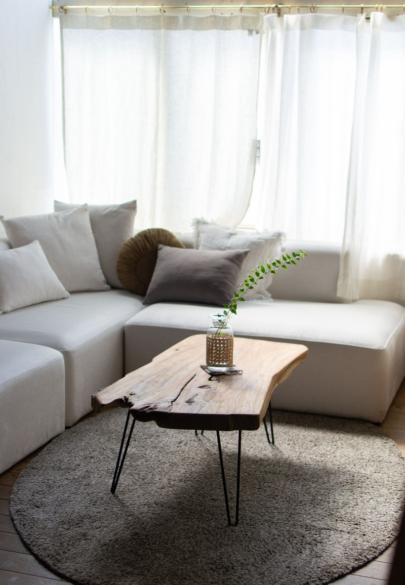 再入荷】Rustic Wood | チーク無垢材のナチュラルコーヒーテーブル