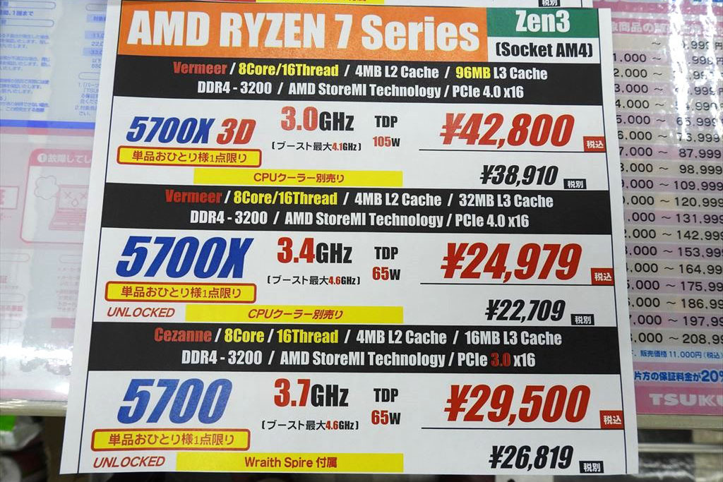 ASCII.jp：「Ryzen 7 5700X3D」などSocket AM4対応のCPUが4モデル発売