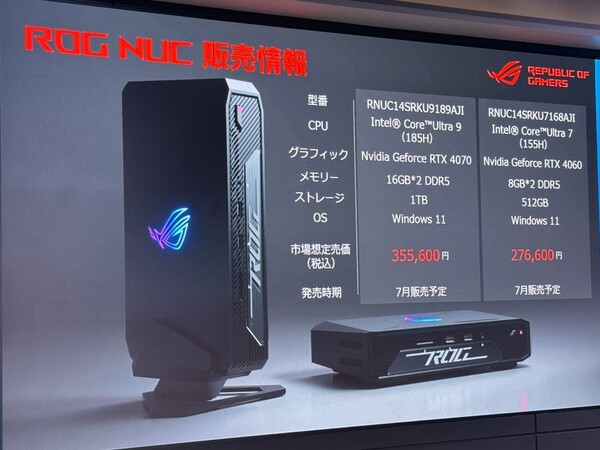 ASCII.jp：Core Ultra 9とGeforce RTX 4070を備えたNUCが登場！ASUS