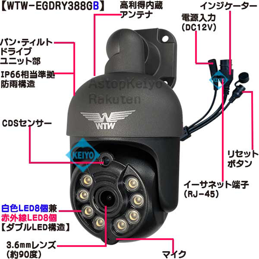 WTW-EGDRY388GB(みてるちゃん5 Plus) | APモード搭載530万画素カラー暗