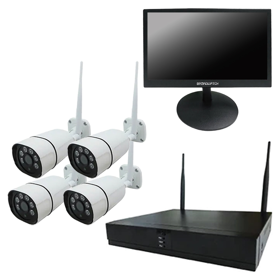 SEC-W-M4CH-16L | 300万画素ネットワークカメラ×4台・15.6インチLCD